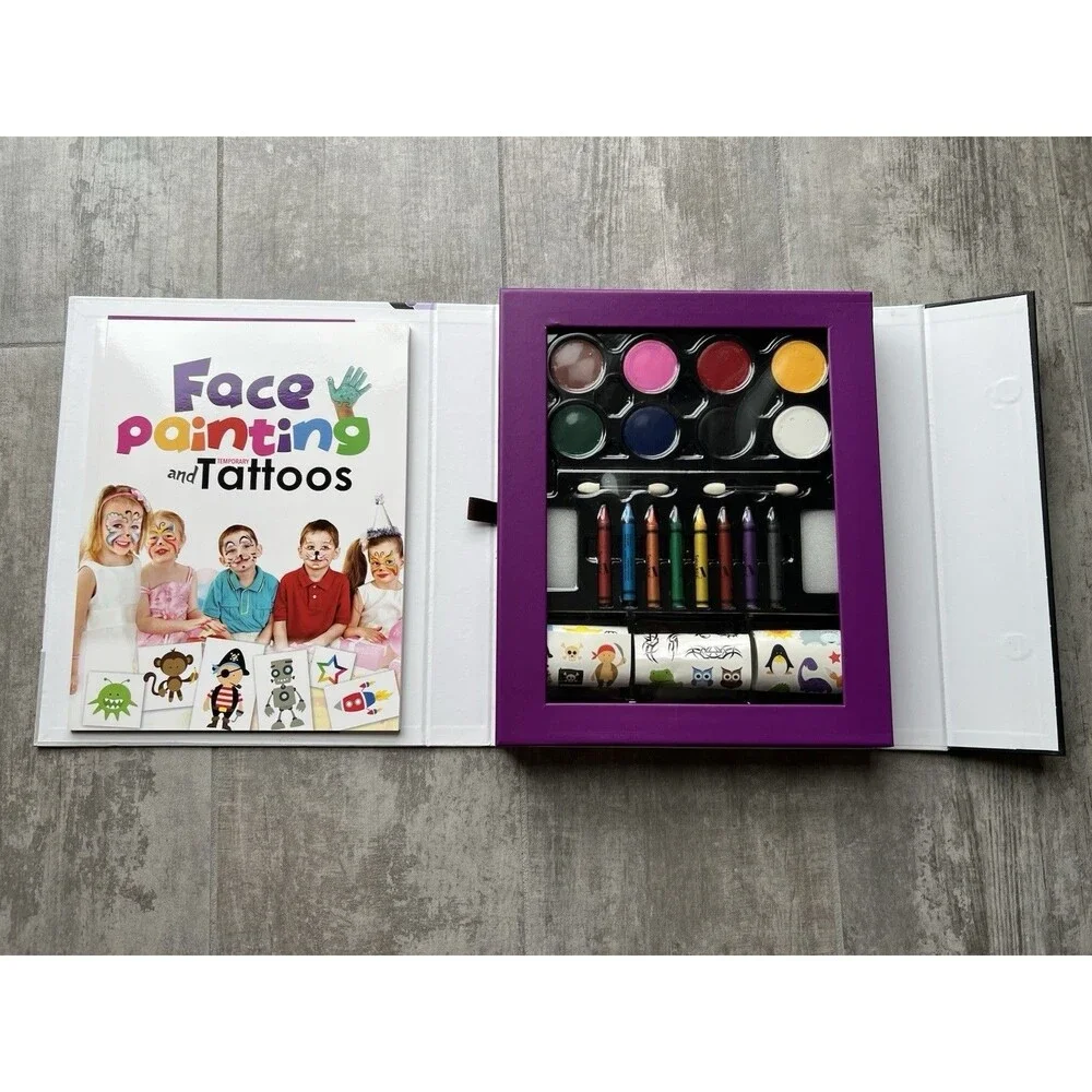 Children's Activity Kits for Face Painting & Tattoos Body Crayons Birthday Party
